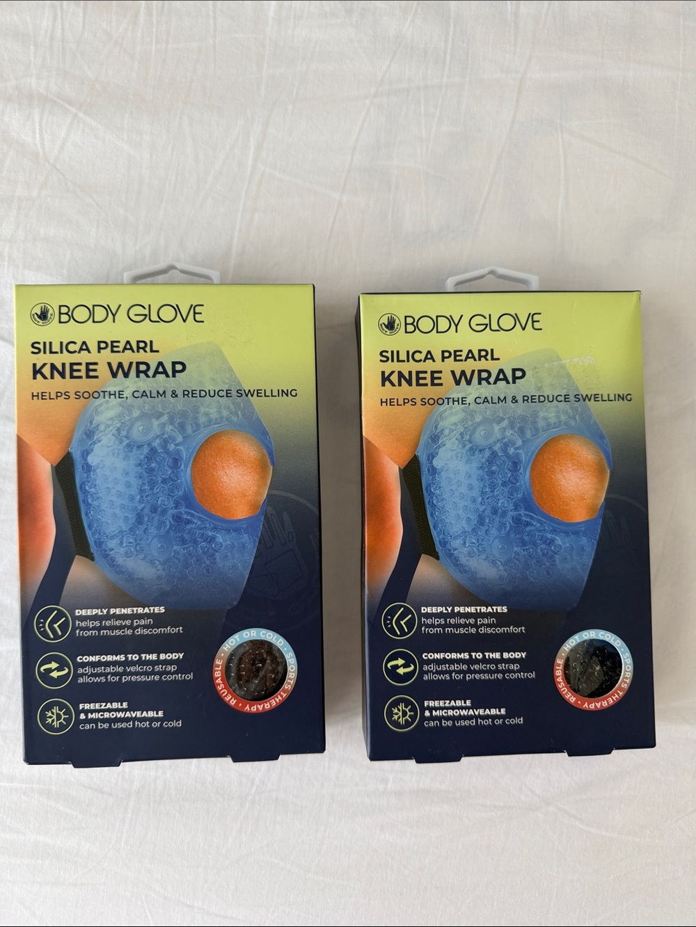 2 body silica pearl Knee Wrap Packaging